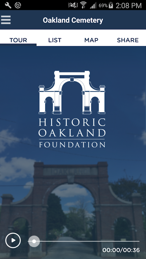 Android application Historic Oakland Cemetery screenshort