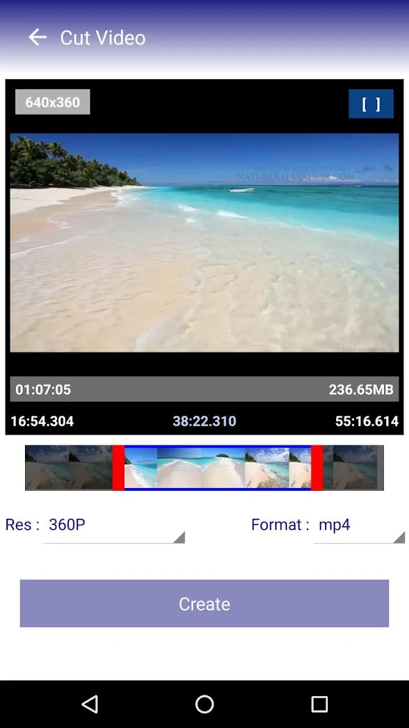 MP4 Video Converter settings screen
