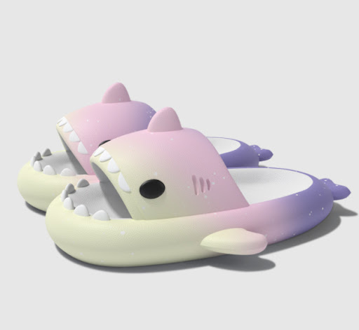 Title 2, Gradient Shark Slippers with a 4cm thick sole o...