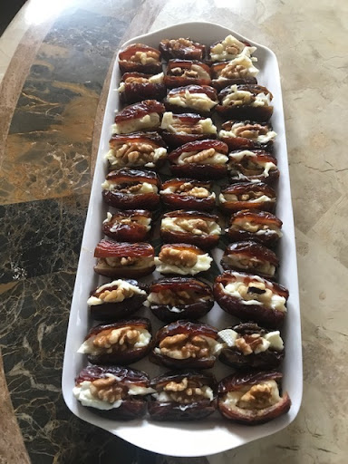 Thirty-three stuffed dates appetizers