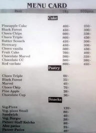 Moni Bakers menu 2