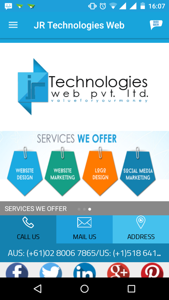 JR Technologies Web Screen 2
