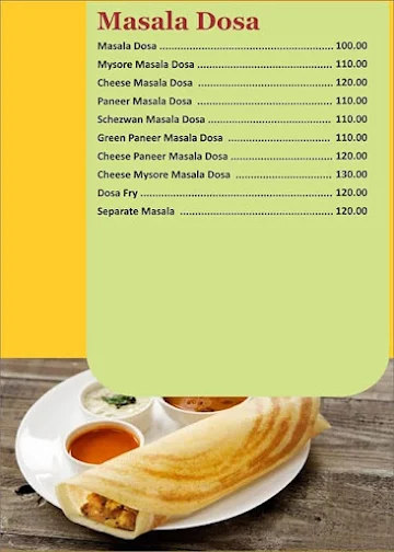 Dosa.In menu 