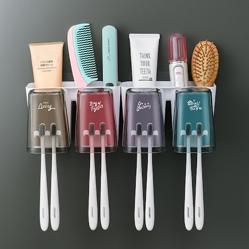 Title 3, Hole Free Toothbrush Rack, Mouthwash Cup, Tooth...