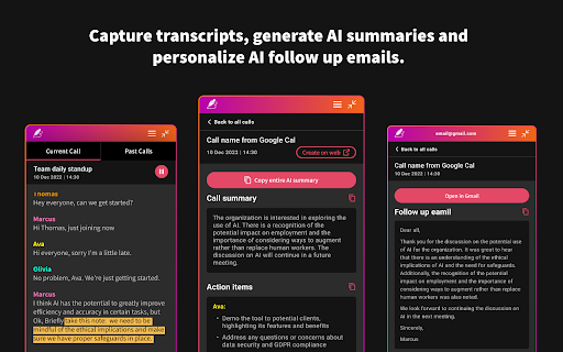 Briefly: AI meeting summary & email follow up