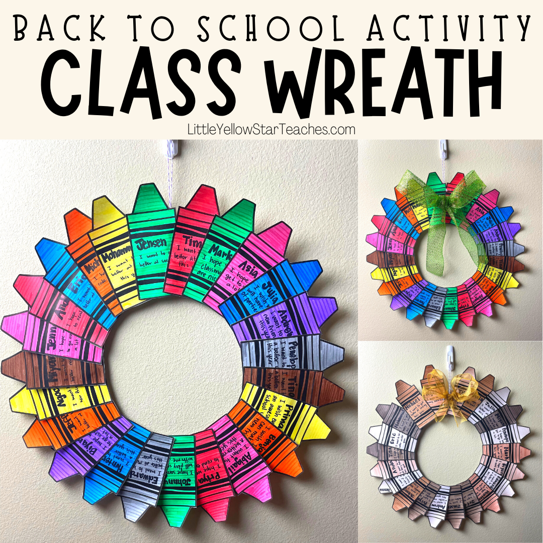 Back To School Activity - Create Your Own Classroom Wreath! Pin Me!