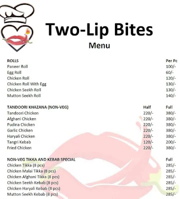 Two-Lip Bites menu 