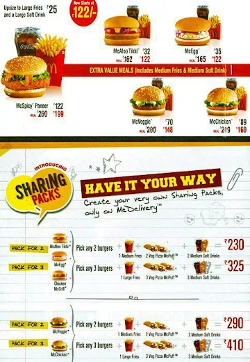 McDonald's menu 