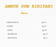 Hotel Ambur Dum Biriyani menu 1