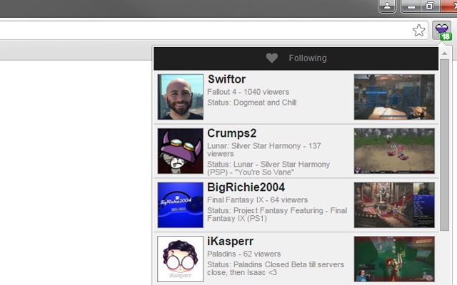 My Twitch Tv Following