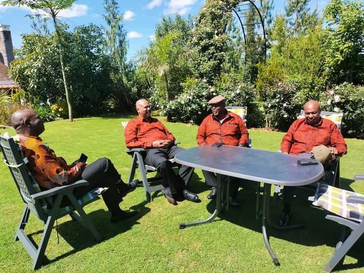 KANU party leader Gideon Moi with former Energy CS Charles Keter, Lt General Mohamed Badi during his son, Kigen Moi's wedding on May 6,2023.