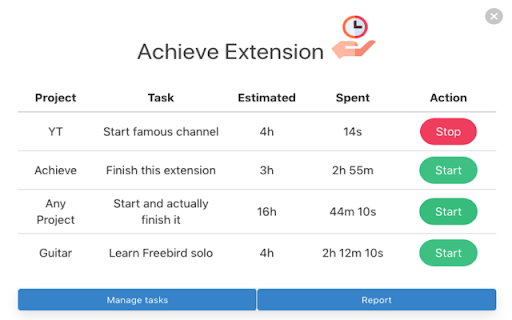 Achieve - Simplest time tracker ever