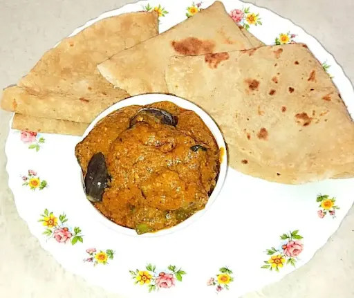 Baingan Masala And 3 Chapati