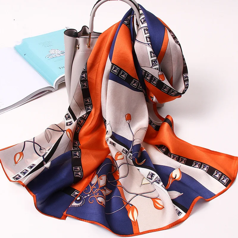 Title 3, Foulard en soie pour femmes, Long multifonction...