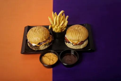 Veg BBQ Burger [1 Piece] With Classic Veg Burger [1 Piece] And Fries