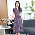 Váy Trung Niên Nữ Cho Mẹ V36 - Đầm Nữ Cổ Sơ Mi Cho Người Lớn Tuổi, Thời Trang Mùa Hè Thu Giá Rẻ Bigsize