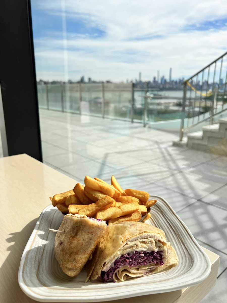 Gluten free wrap with GF fries