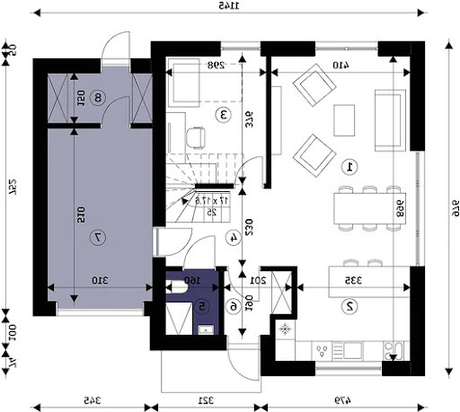 AX 116 (B) - Rzut parteru