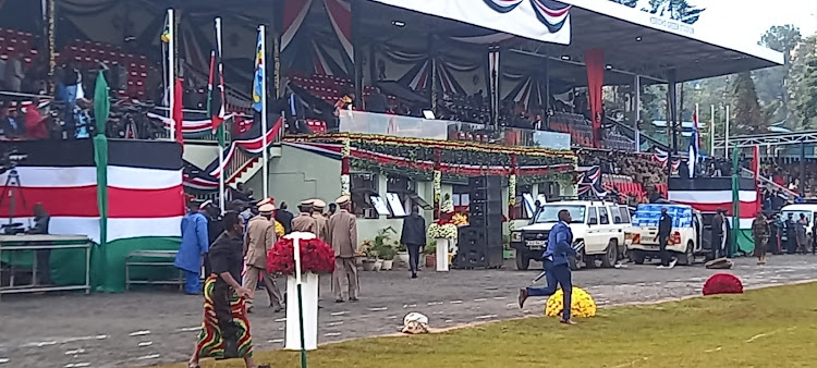 A view inside the Kericho Green stadium which is playing host for the 60th Mashujaa day celebrations on October 20, 2023