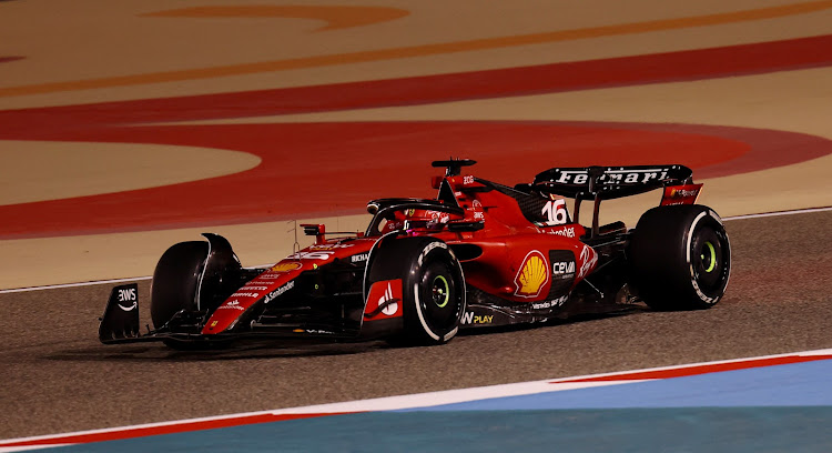 Ferrari's Charles Leclerc in action during the season-opening Bahrain race.