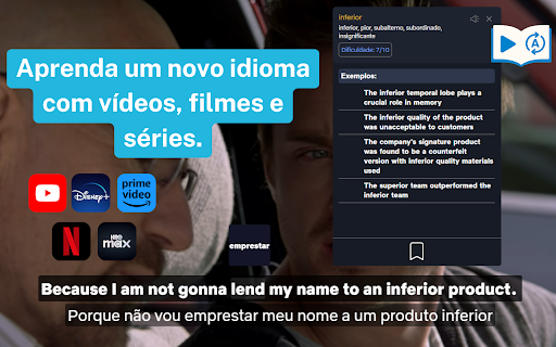 Language Lab Legendas Interativas para YouTube, Netflix, HBO, Prime, Disney