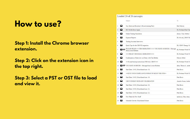 GoldFynch - Free PST Viewer chrome extension