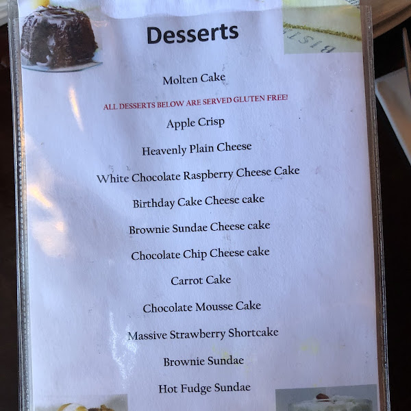 Dessert options!