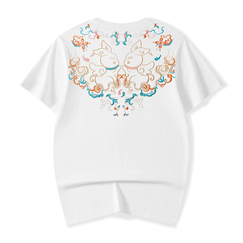 Title 4, T-shirt ample broderie Année du Lapin Mode Nati...