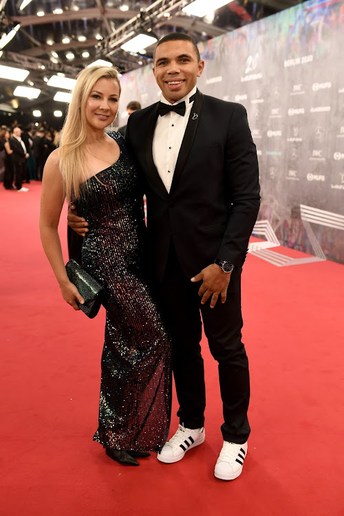 BERLIN, GERMANY - FEBRUARY 17: Laureus Academy Member Bryan Habana and his wife Janine Viljoen attend the 2020 Laureus World Sports Awards at Verti Music Hall on February 17, 2020 in Berlin, Germany. (Photo by Ian Gavan/Getty Images for Laureus)