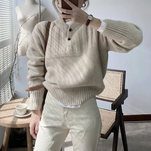 Title 2, Autumn And Winter Warmth Pullover Niche Lapel T...
