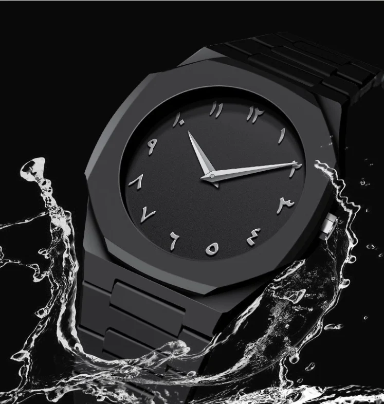 Reloj deportivo digital árabe retro para hombre resistente al agua con movimiento de cuarzo, ideal para actividad física y uso diario.
