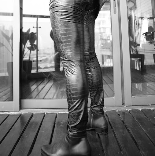 Title 8, NK72 Motorcycle Trousers Mens Boots Leather Pa...