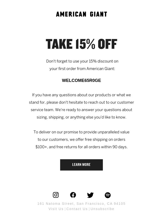 discount email