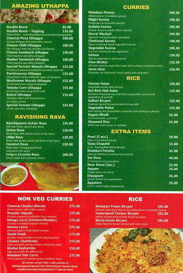 Sankalp The Taste Of South menu 