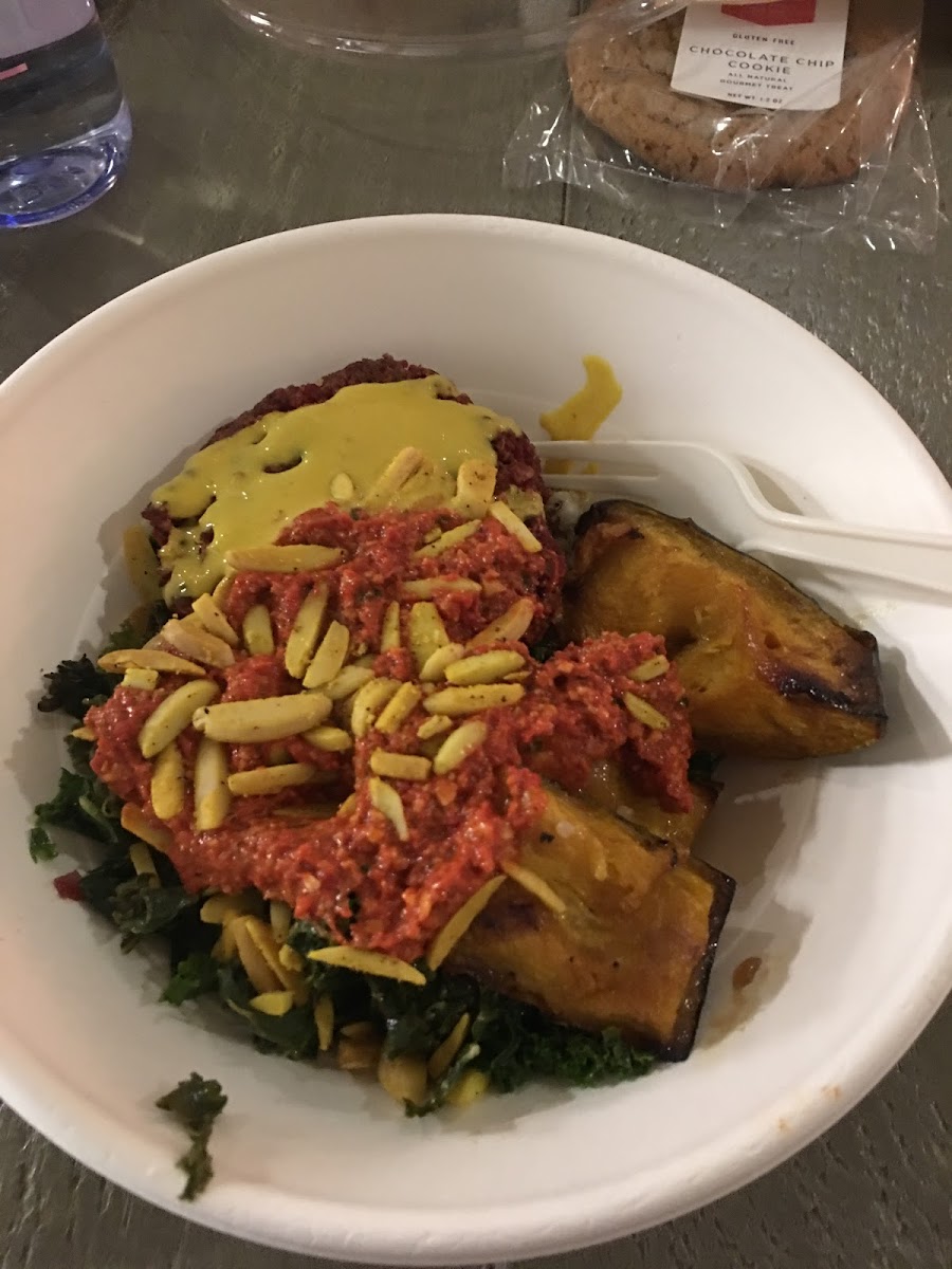 Falafel kale bowl (I forgot the menu name for it).