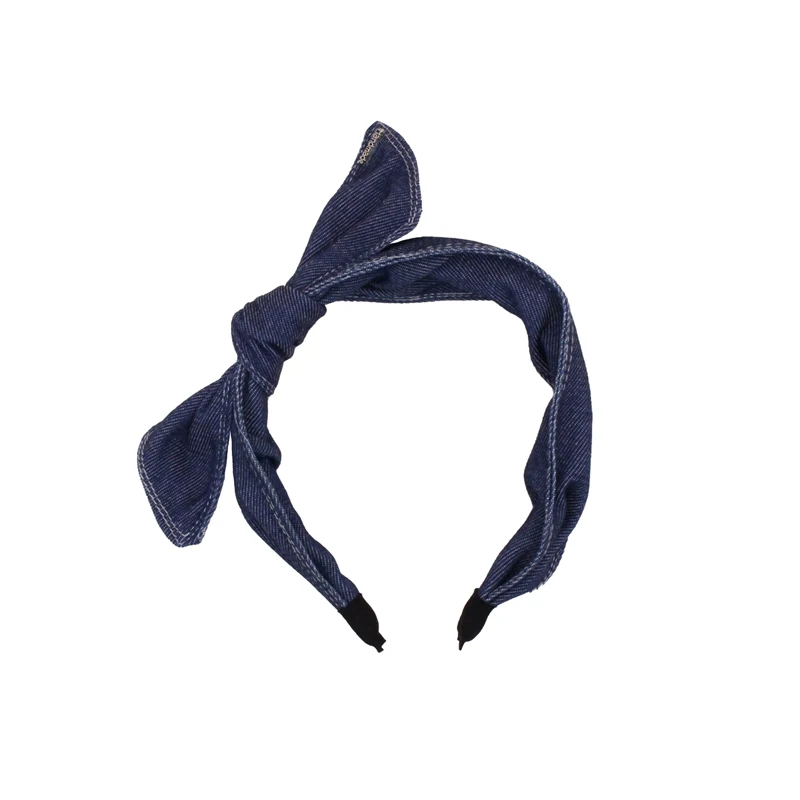 Denim strik haarband haarspeld, stijlvol accessoire voor dames, perfect voor een casual of chique look, gemakkelijk te gebruiken en veelzijdig combineerbaar.