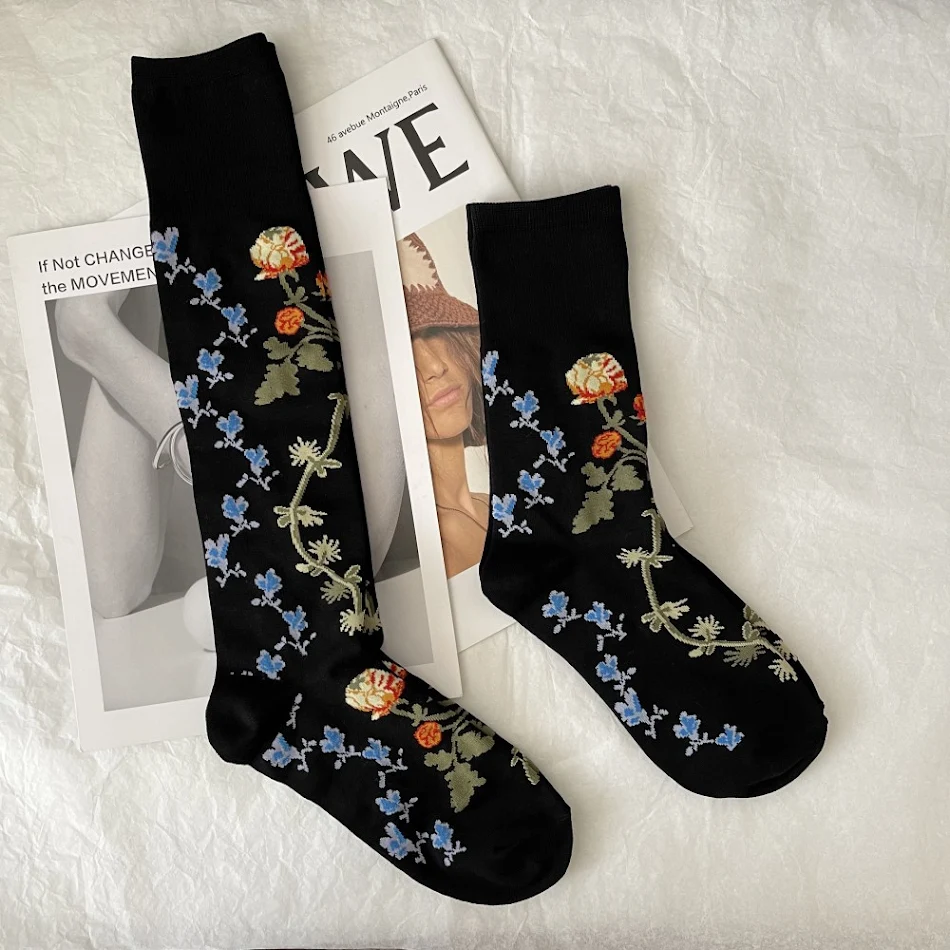 Vintage ženske čarape Catvalk Personaliti Black Stockings