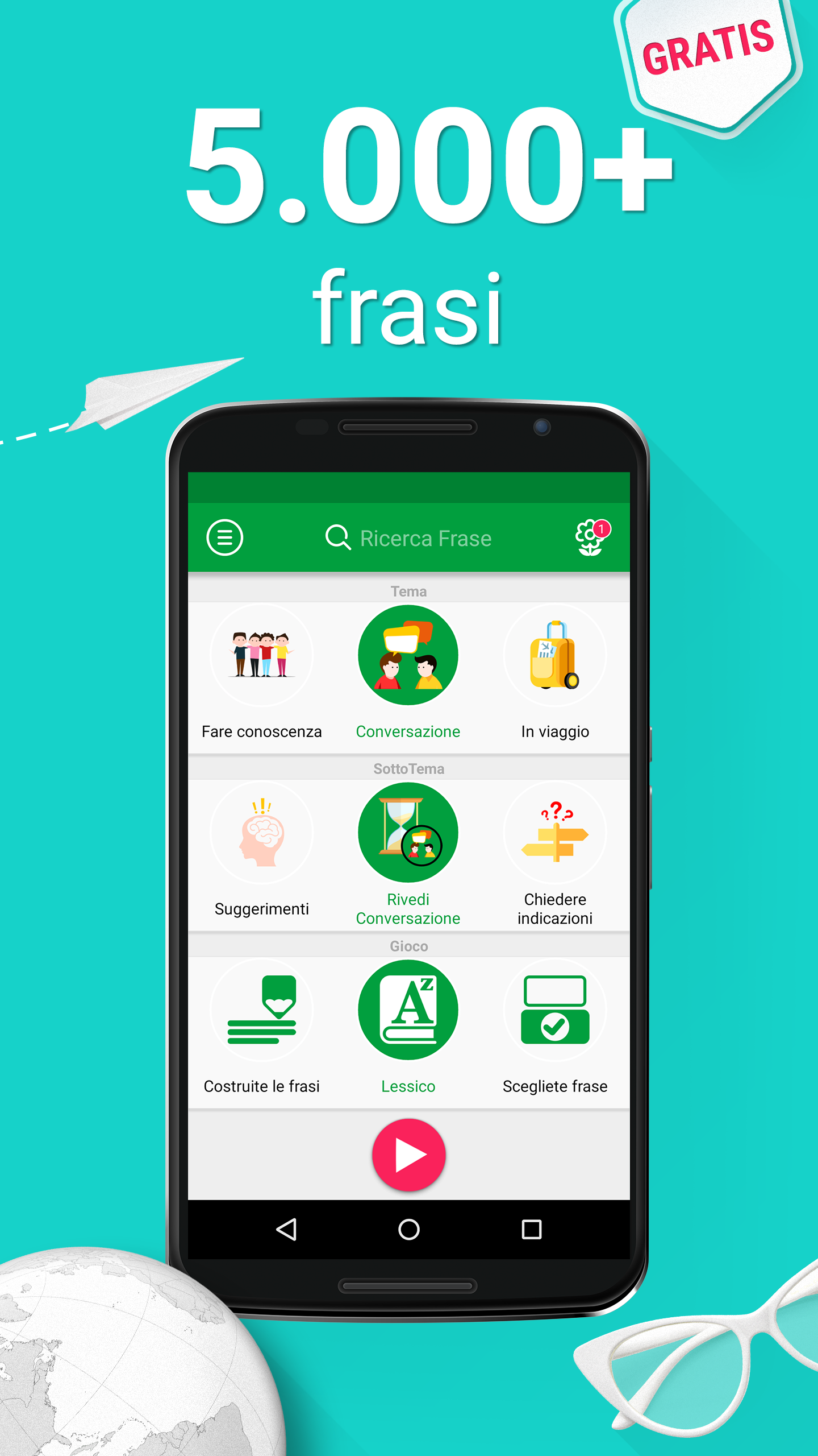 Android application Speak Finnish - 5000 Phrases & Sentences screenshort