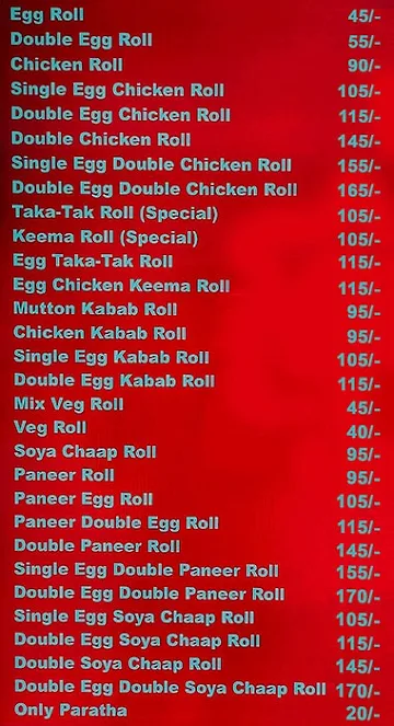 Kolkata's Lazeez Kathi Rolls And Momos menu 