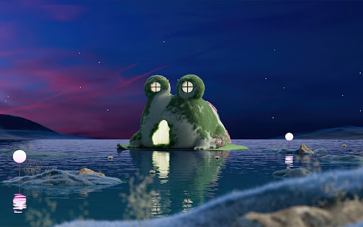 Fantasy Frog House Wallpaper – Cute Nature Scene screenshot 1