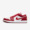 air jordan 1 low cardinal red / white / light curry