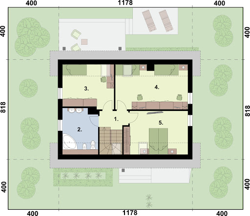 Trypolis 2 szkielet drewniany - Rzut poddasza