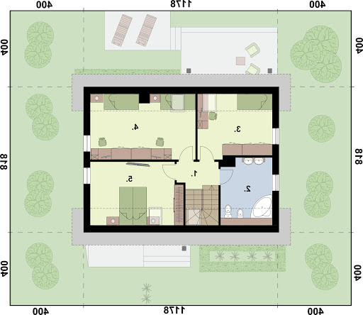 Trypolis 2 szkielet drewniany - Rzut poddasza