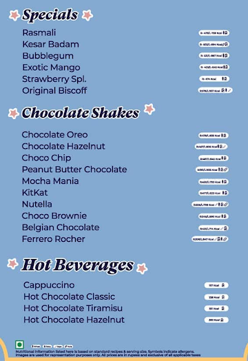 Keventers - Milkshakes & Desserts menu 