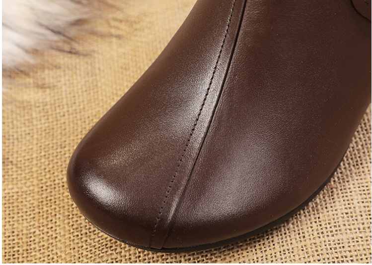 Title 6, Damen Stiefel mit dickem Absatz und warmem Plüs...