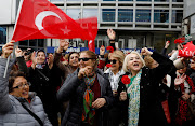 Supporters of Republican People's Party (CHP) celebrate on a main square in Ankara, Turkey, on April 1 2019. 