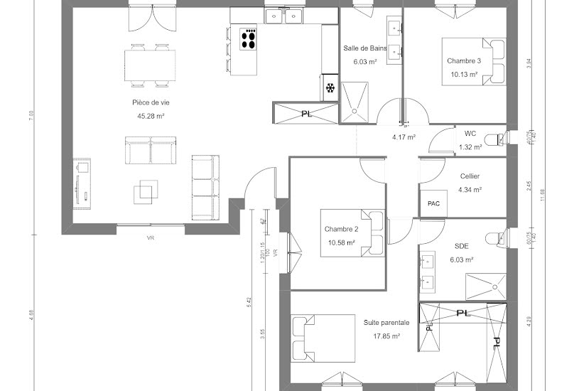  Vente Terrain + Maison - Terrain : 1 200m² - Maison : 92m² à Brestot (27350) 