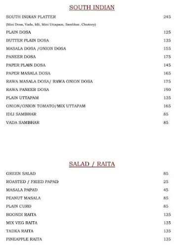 Paras Foods menu 