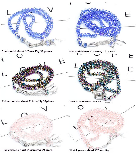 Title 7, Cut Crystal 99 PCs Rosary Bracelet Pray with De...
