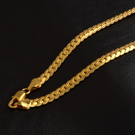 Title 6, 5MM Full Side Gold-plated Necklace, a stylish a...